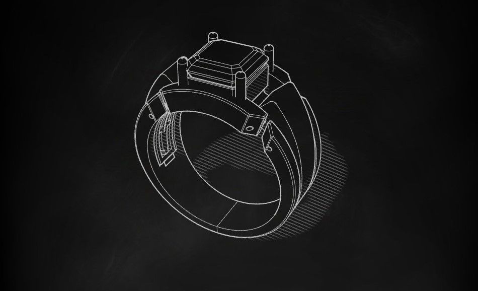 Men Emerald Ring 3D print model_7