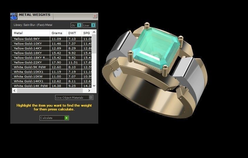 Men Emerald Ring 3D print model_6