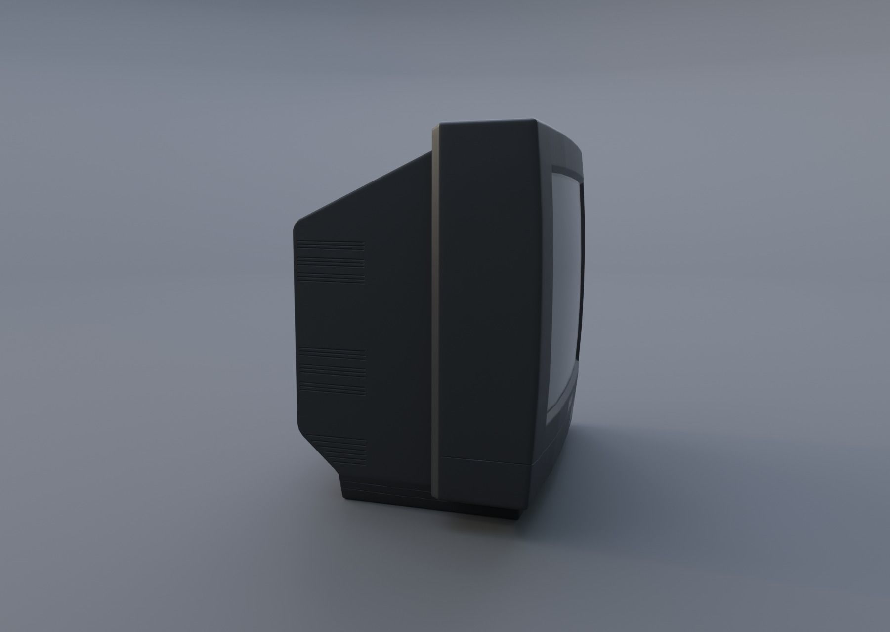 TV from the 90s Retro TV with remote control Low-poly 3D model_13