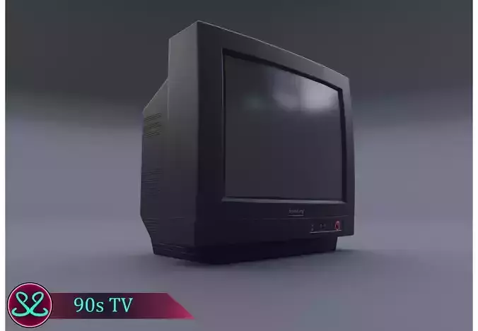TV from the 90s Retro TV with remote control Low-poly 3D model TV from the 90s Retro TV with remote control Low-poly 3D model