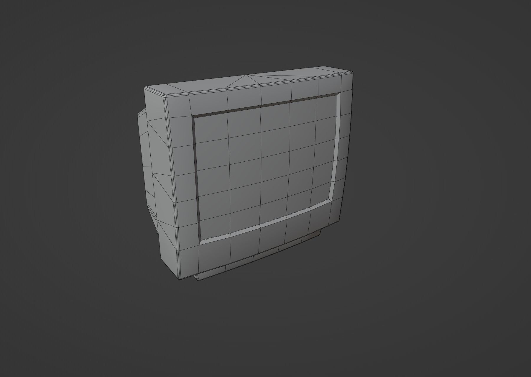 TV from the 90s Retro TV with remote control Low-poly 3D model_20