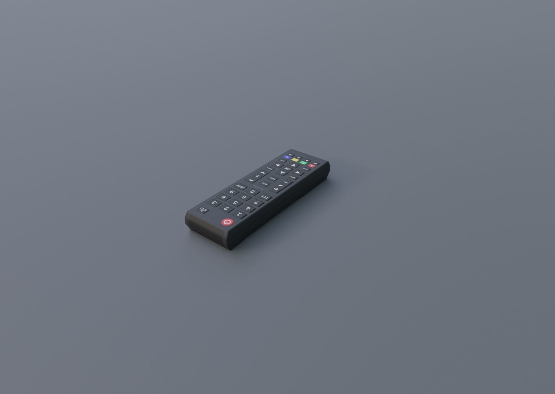 TV from the 90s Retro TV with remote control Low-poly 3D model_15