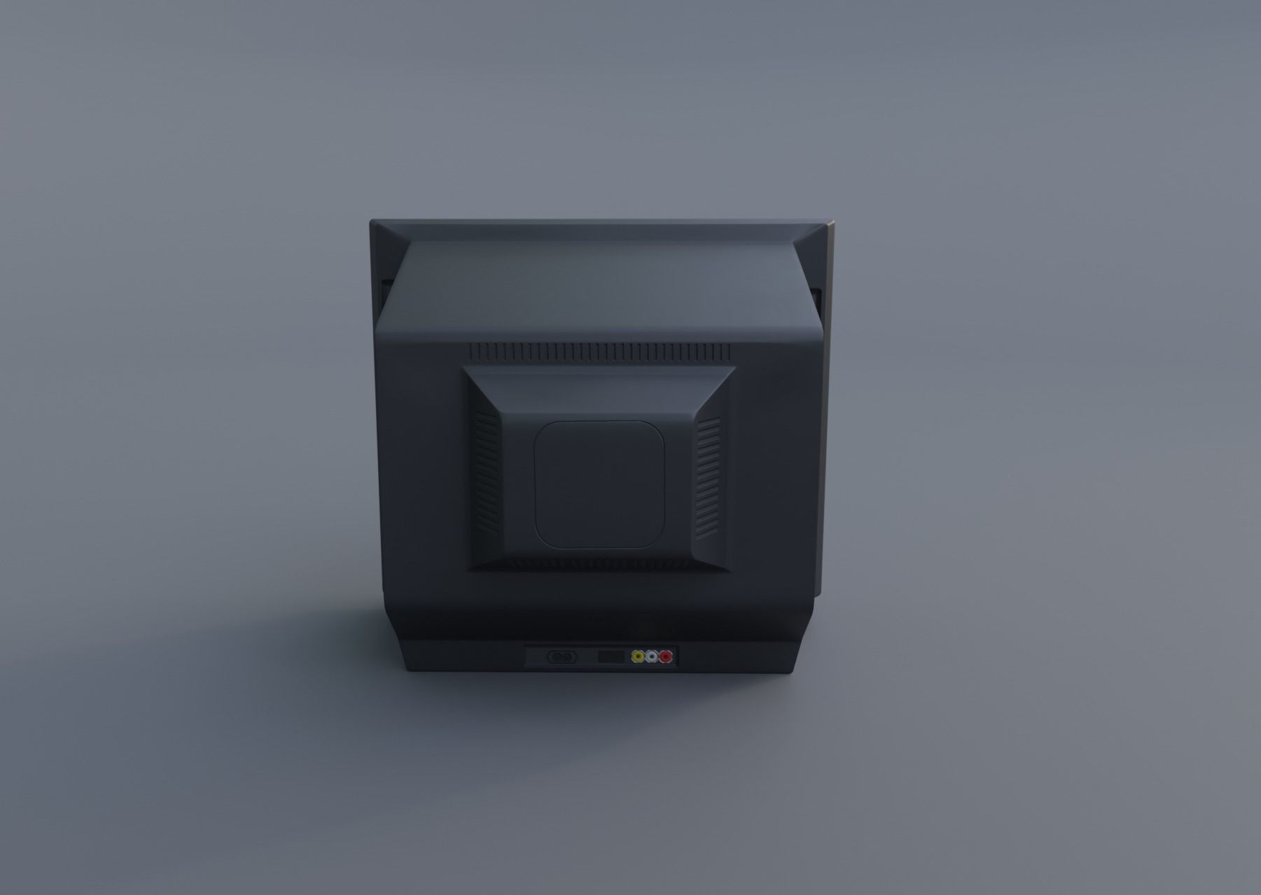 TV from the 90s Retro TV with remote control Low-poly 3D model_7