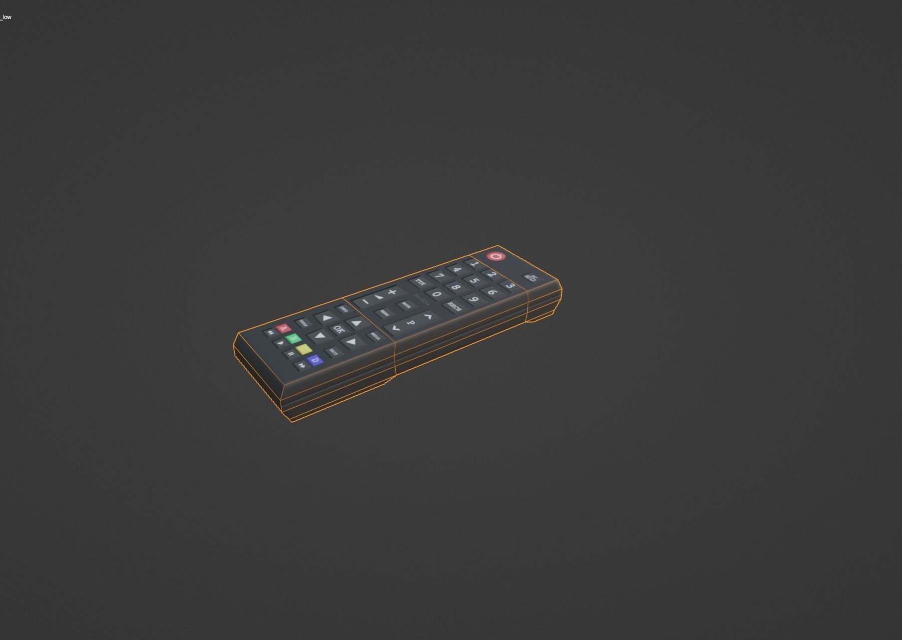 TV from the 90s Retro TV with remote control Low-poly 3D model_18