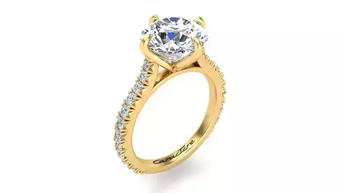 Engagement Ring French Pave Setting 