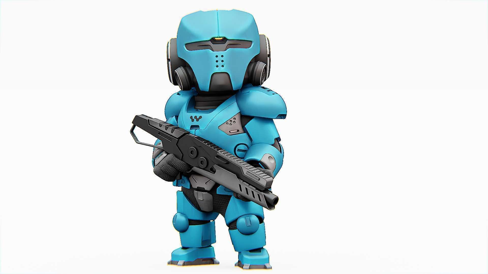 TOON TROOPER ELIOT RIGGED 3D model_2