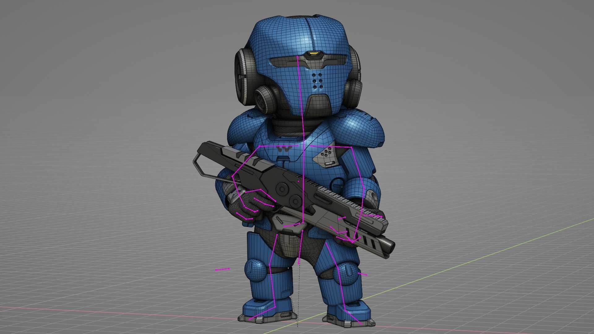 TOON TROOPER ELIOT RIGGED 3D model_35