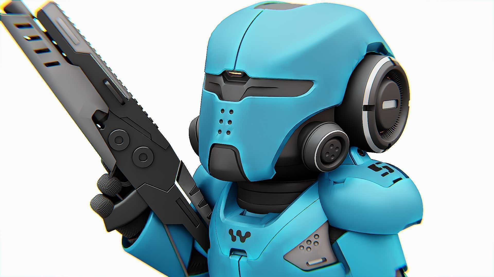 TOON TROOPER ELIOT RIGGED 3D model_28