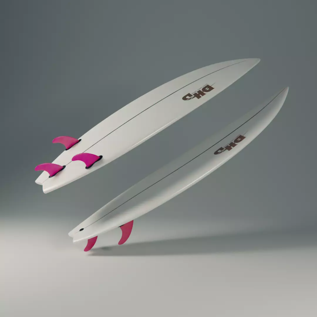 Surf Surfboard Shortboard DHD pro series Low-poly 3D model