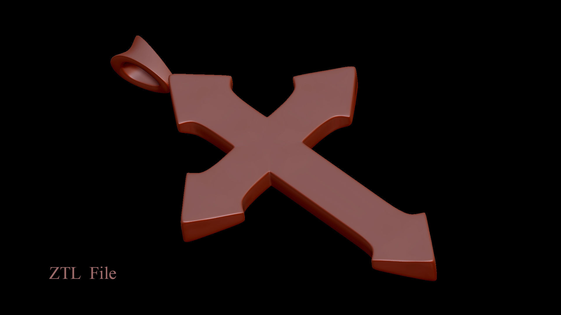 High-Poly Vintage Oxidized Silver Arrow-shaped Cross 3D model_12