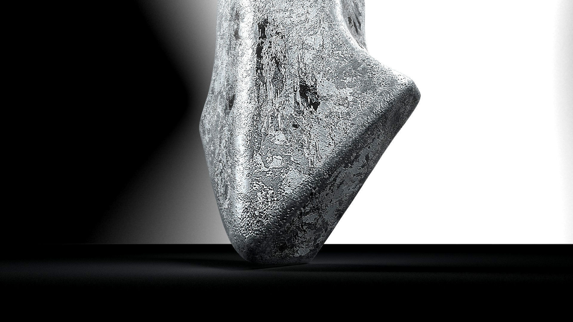 High-Poly Vintage Oxidized Silver Arrow-shaped Cross 3D model_5