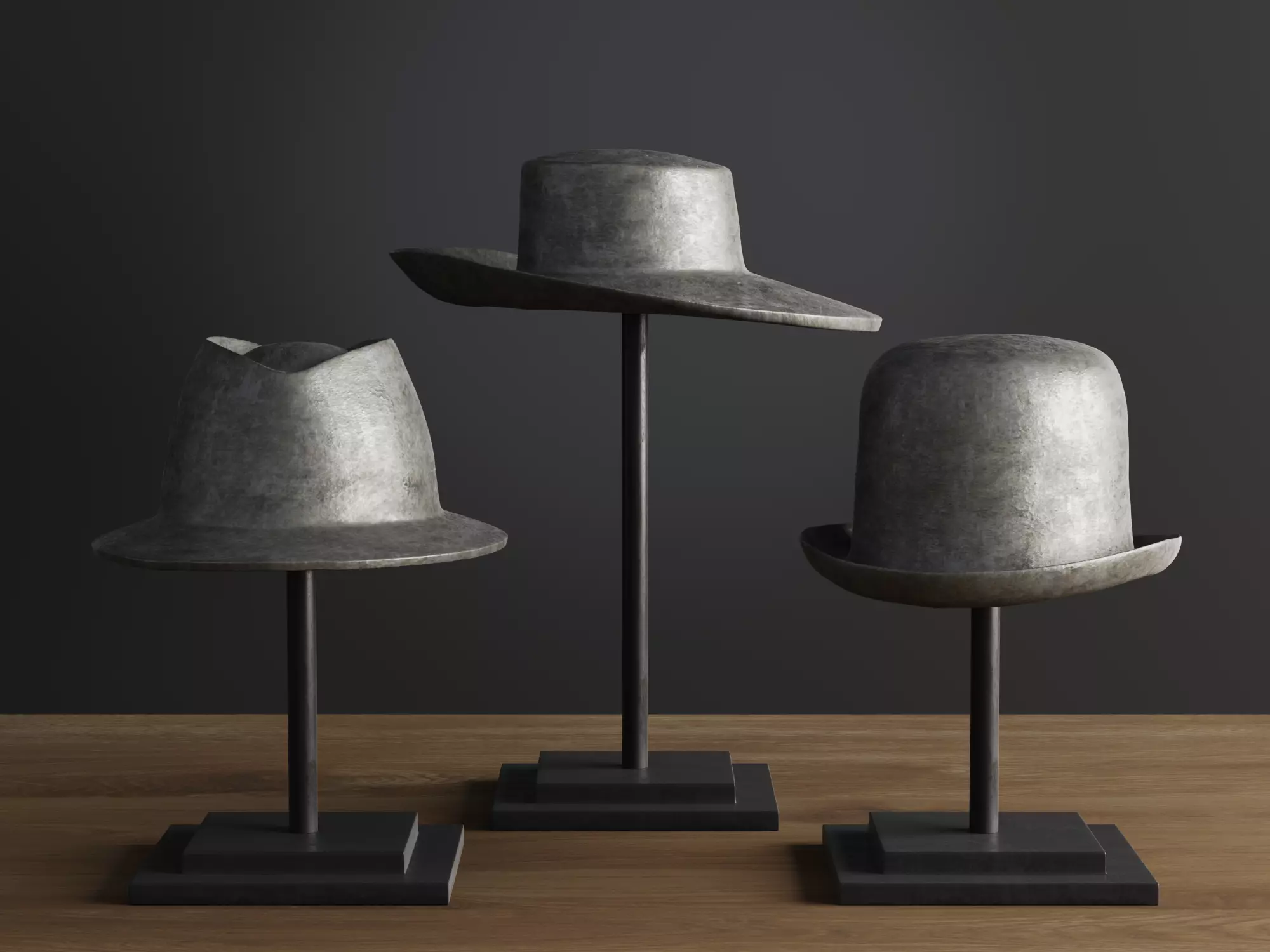 Vintage Hat Molds 3D model_0