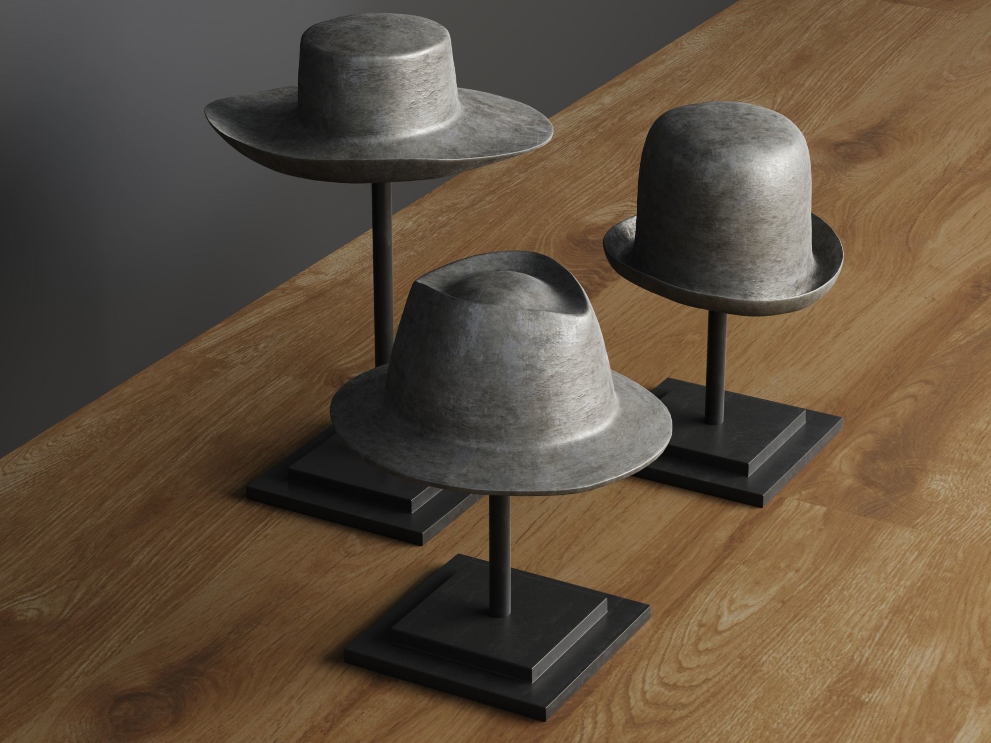 Vintage Hat Molds 3D model_1