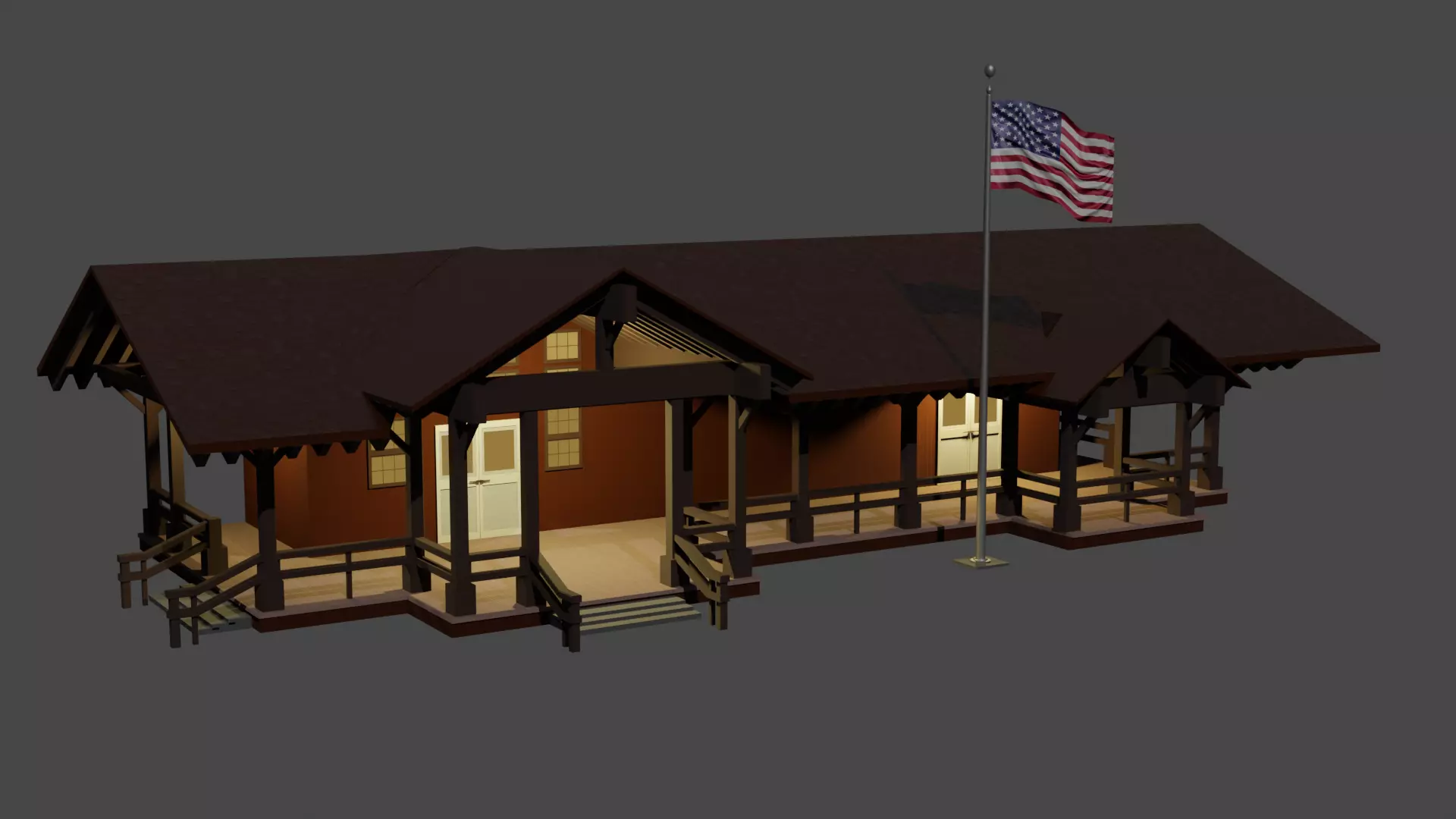 The forest house Free 3D model_0