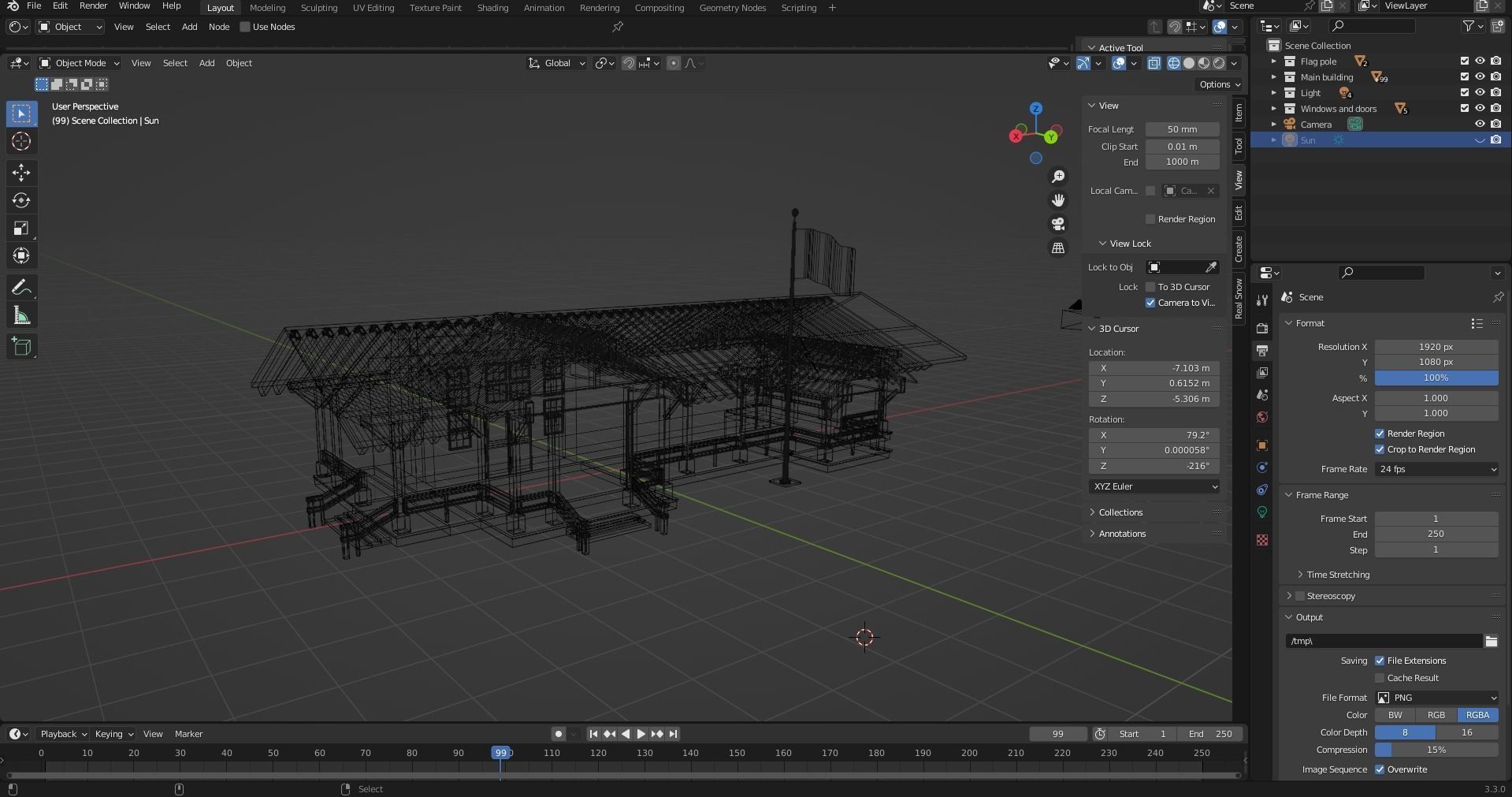 The forest house Free 3D model_6