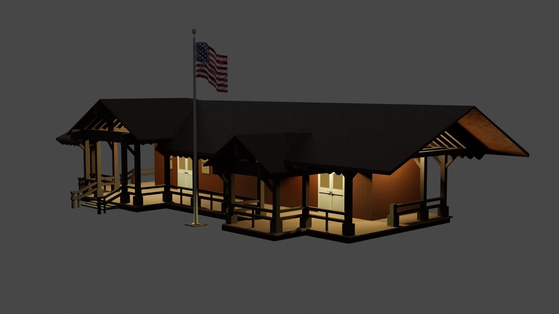 The forest house Free 3D model_5