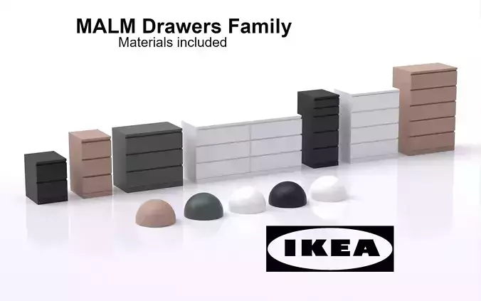 Ikea Malm drawers commode family