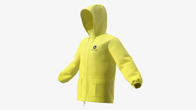 John Deere Unisex Yellow Rain Jacket 3D model