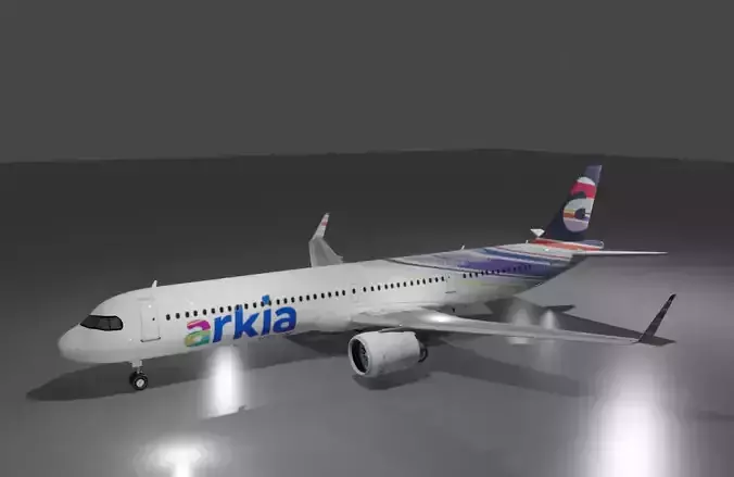Arkia airlines airbus a321neo LR 3D Model  Low-poly 3D model