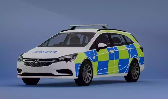 UK Police Vauxhall Astra Low-poly 3D model