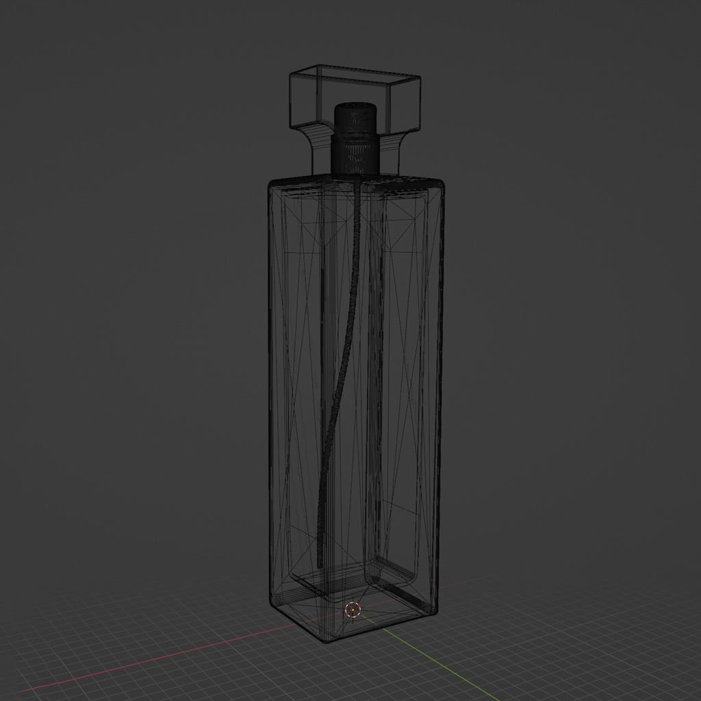 Rectangular Square Glass Cologne Perfume Fragrance Bottle Mockup 3D model_2