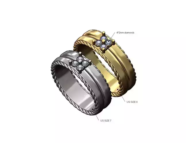 Square cluster rope sides fashion cigar band 8 7