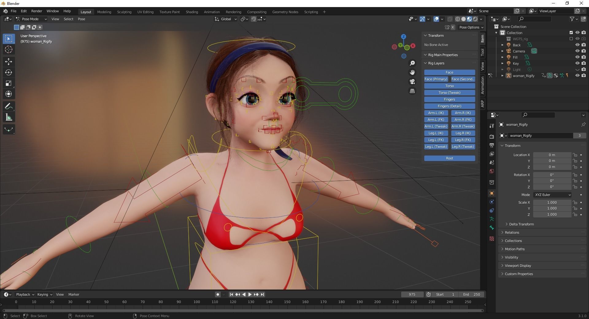 Old woman Cartoon Grandma Elderly Low-poly 3D model_20