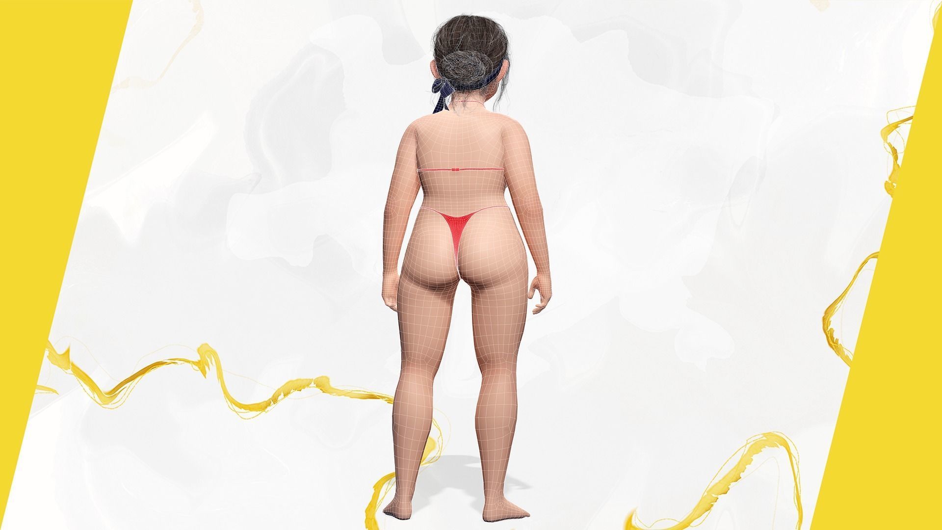 Old woman Cartoon Grandma Elderly Low-poly 3D model_39