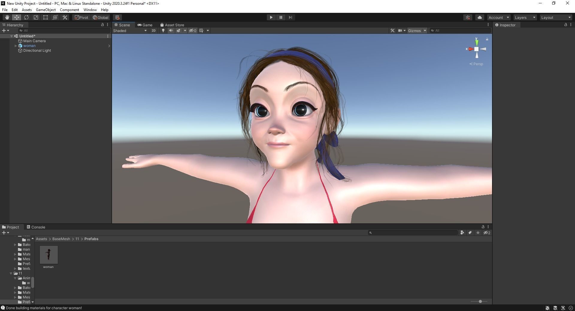 Old woman Cartoon Grandma Elderly Low-poly 3D model_34