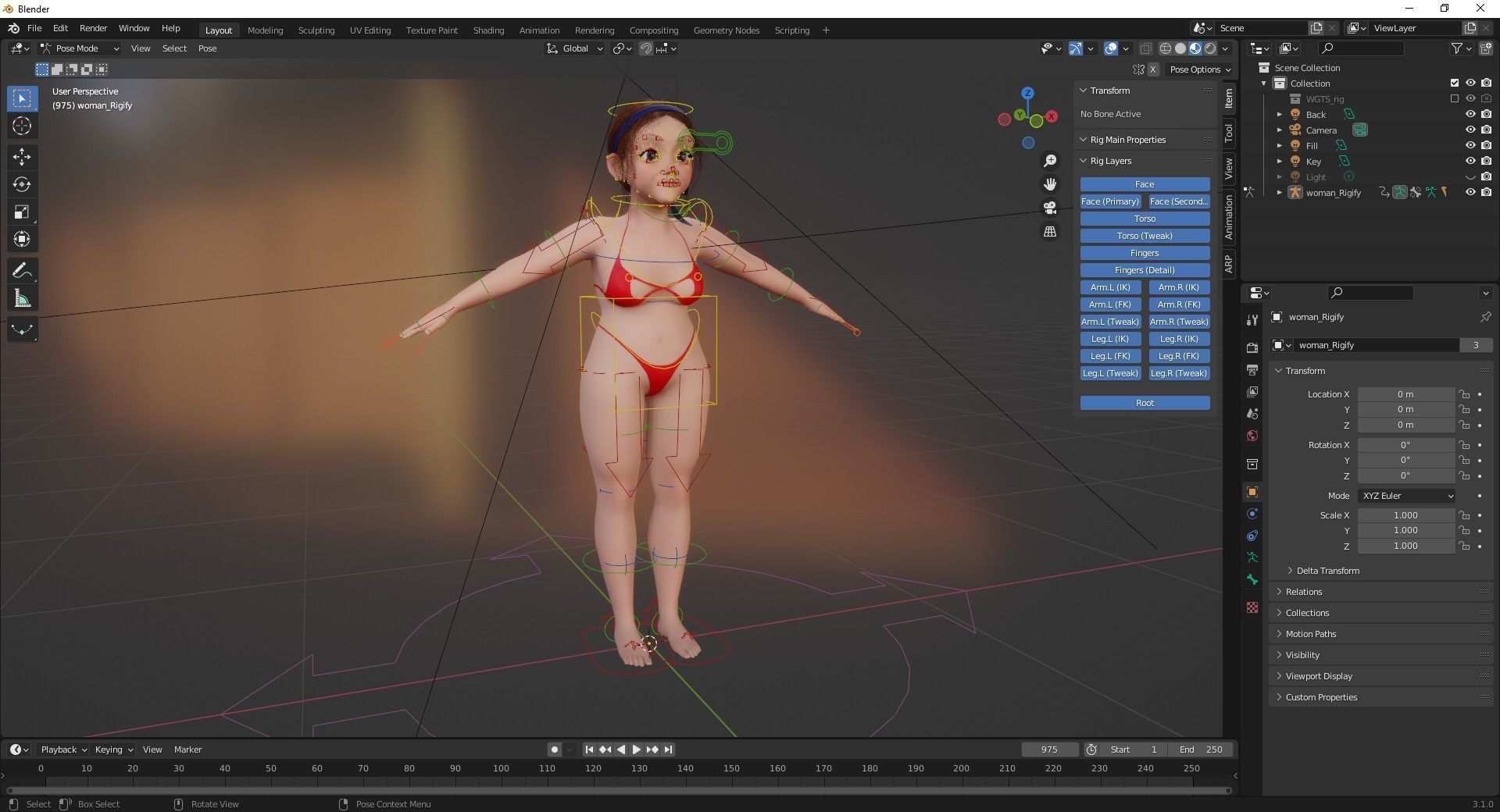 Old woman Cartoon Grandma Elderly Low-poly 3D model_21