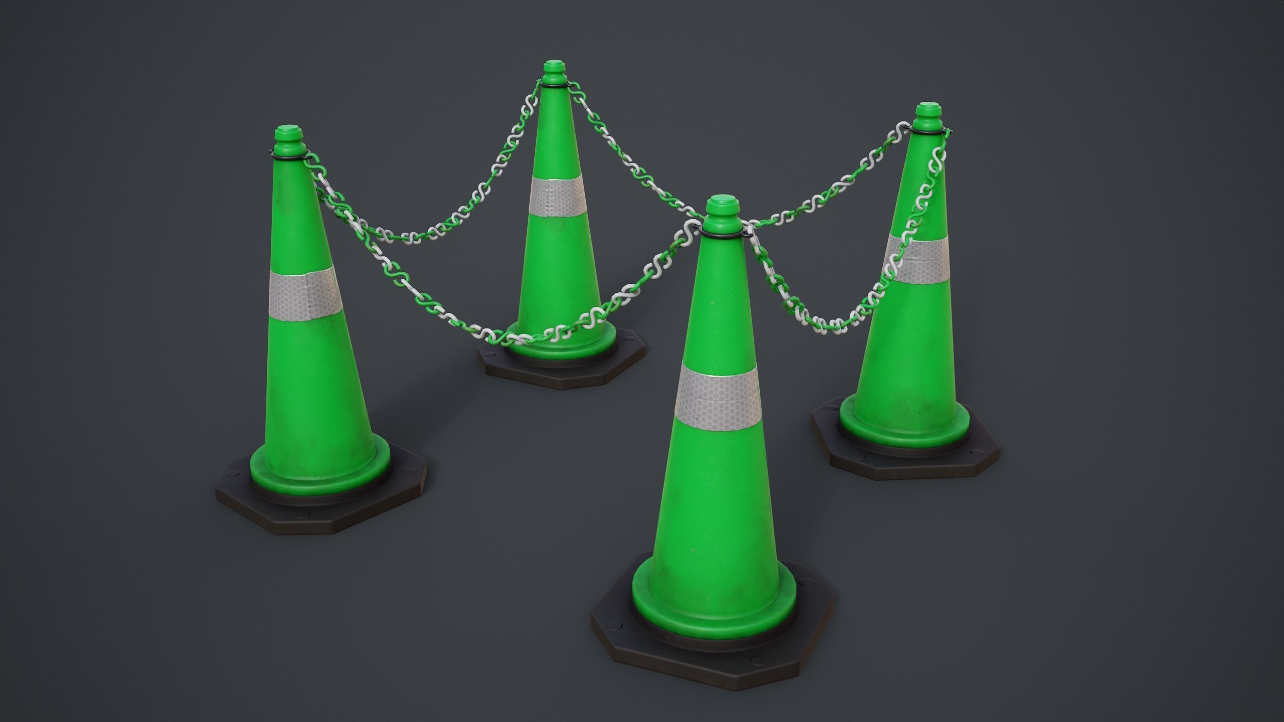 Traffic Cones Low-poly 3D model_17