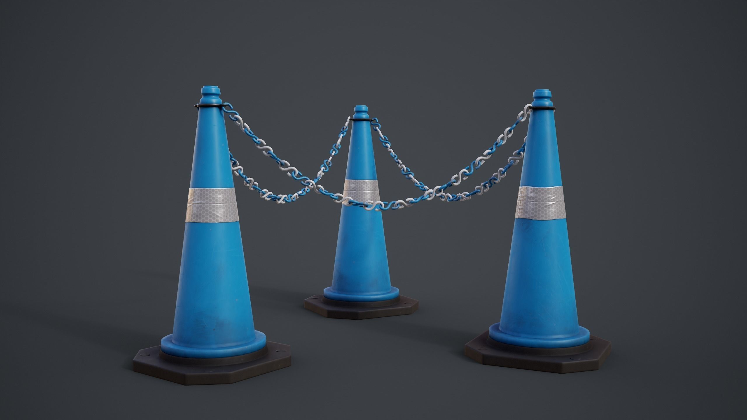 Traffic Cones Low-poly 3D model_18