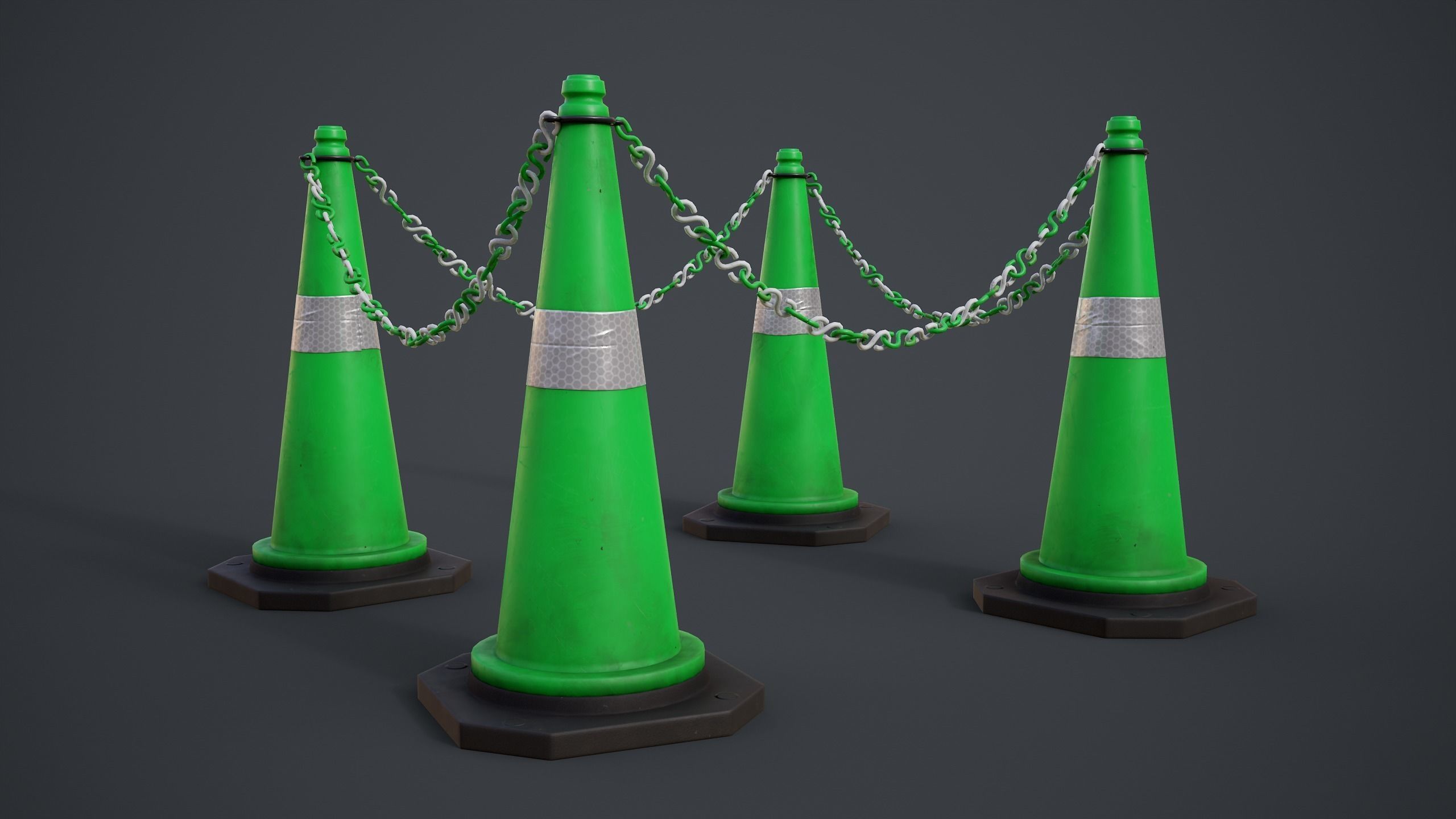 Traffic Cones Low-poly 3D model_16