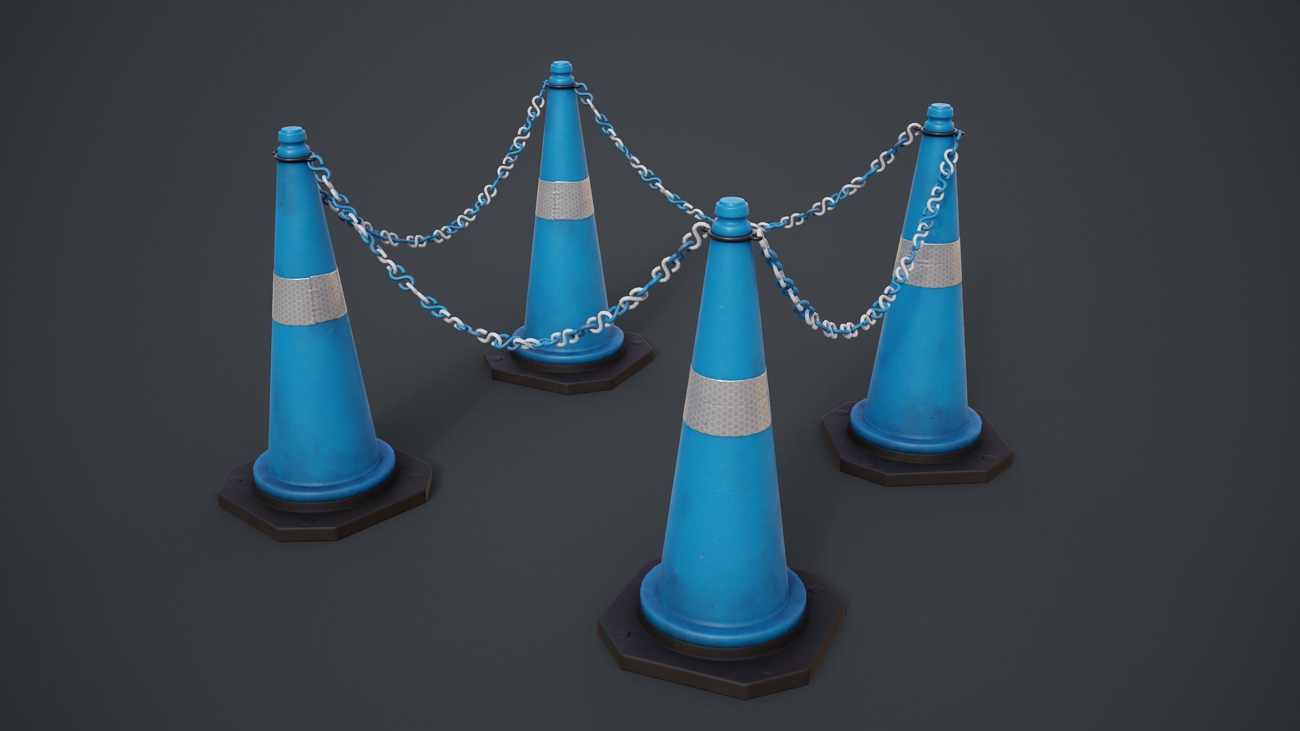 Traffic Cones Low-poly 3D model_25