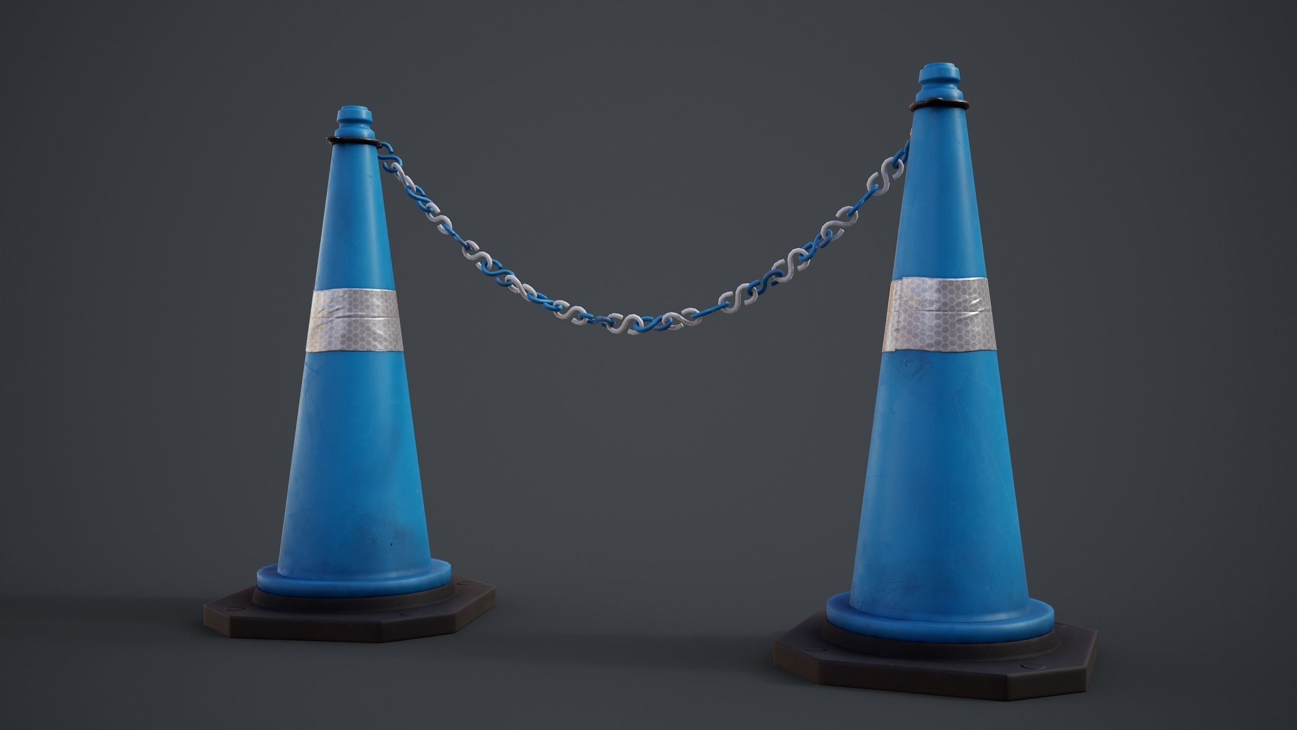 Traffic Cones Low-poly 3D model_23
