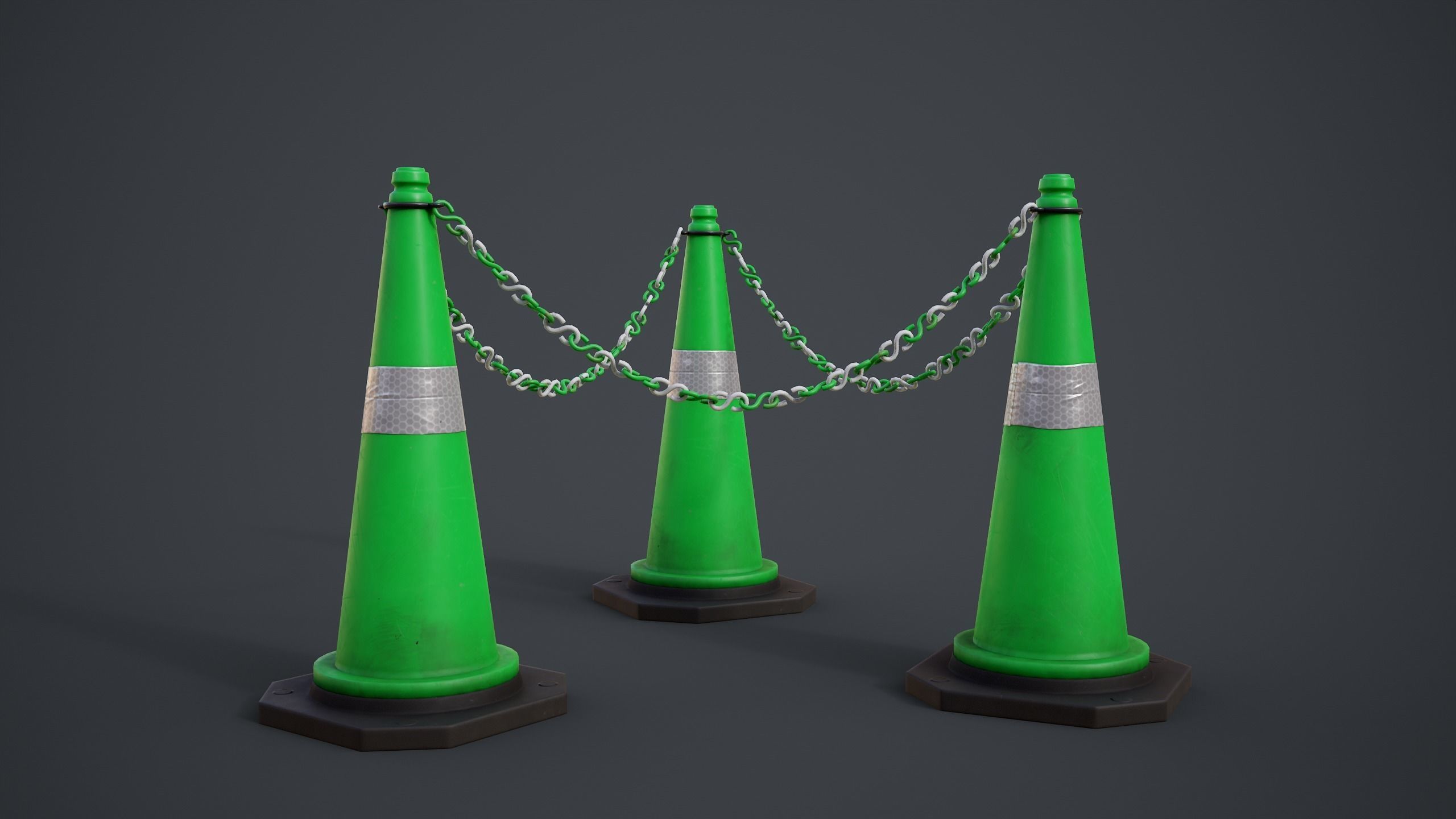 Traffic Cones Low-poly 3D model_11