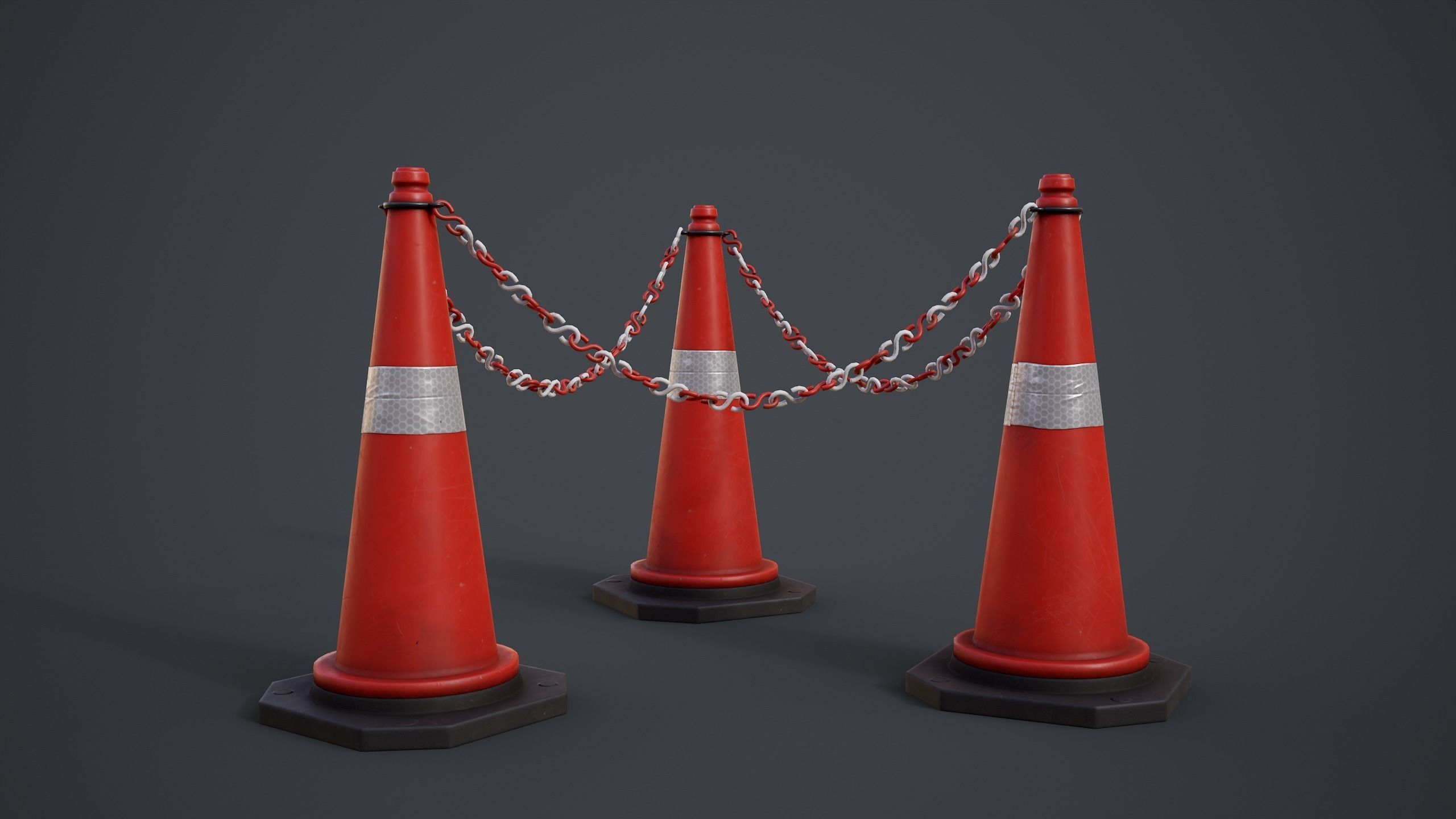 Traffic Cones Low-poly 3D model_2