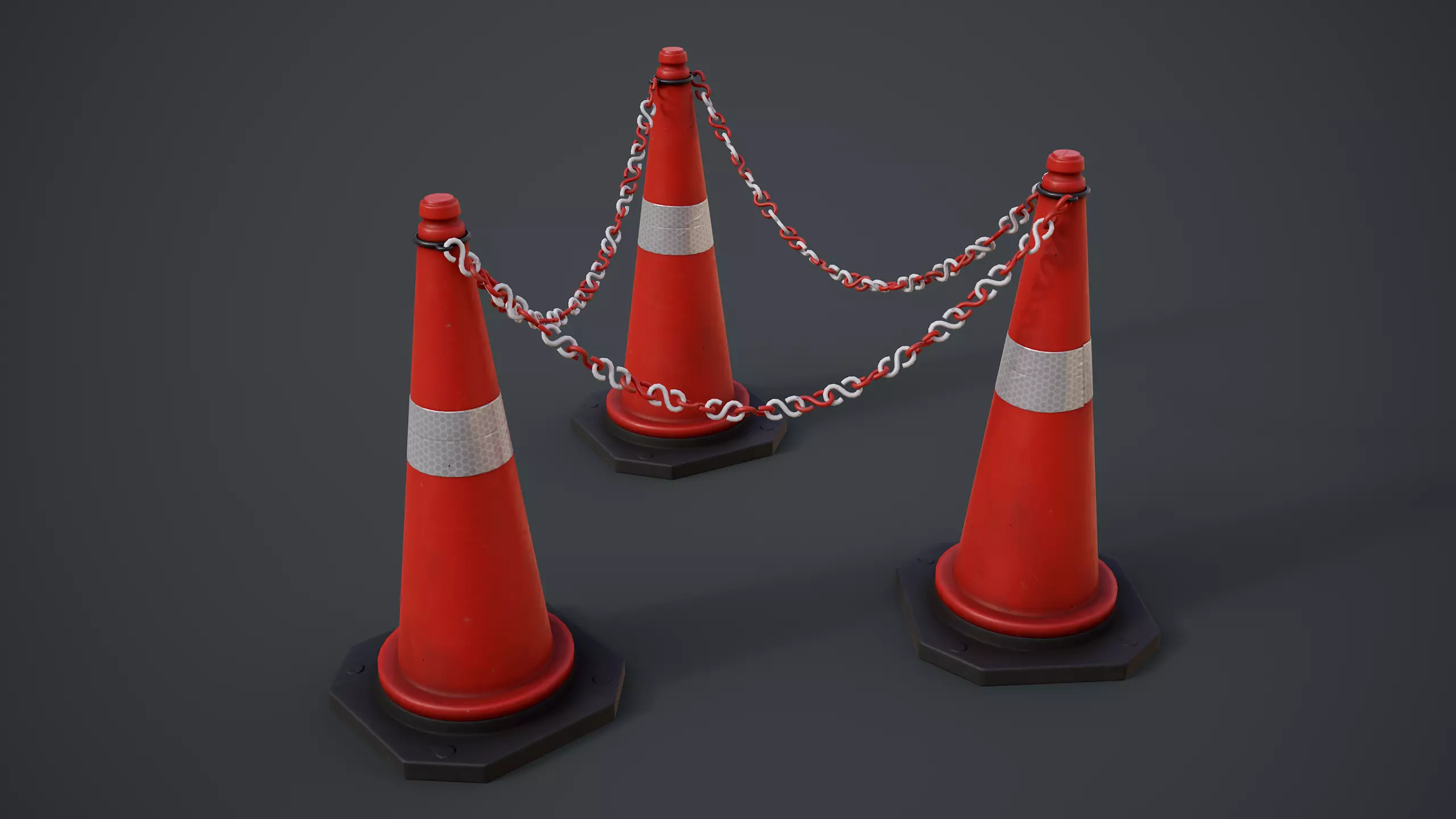 Traffic Cones Low-poly 3D model_0