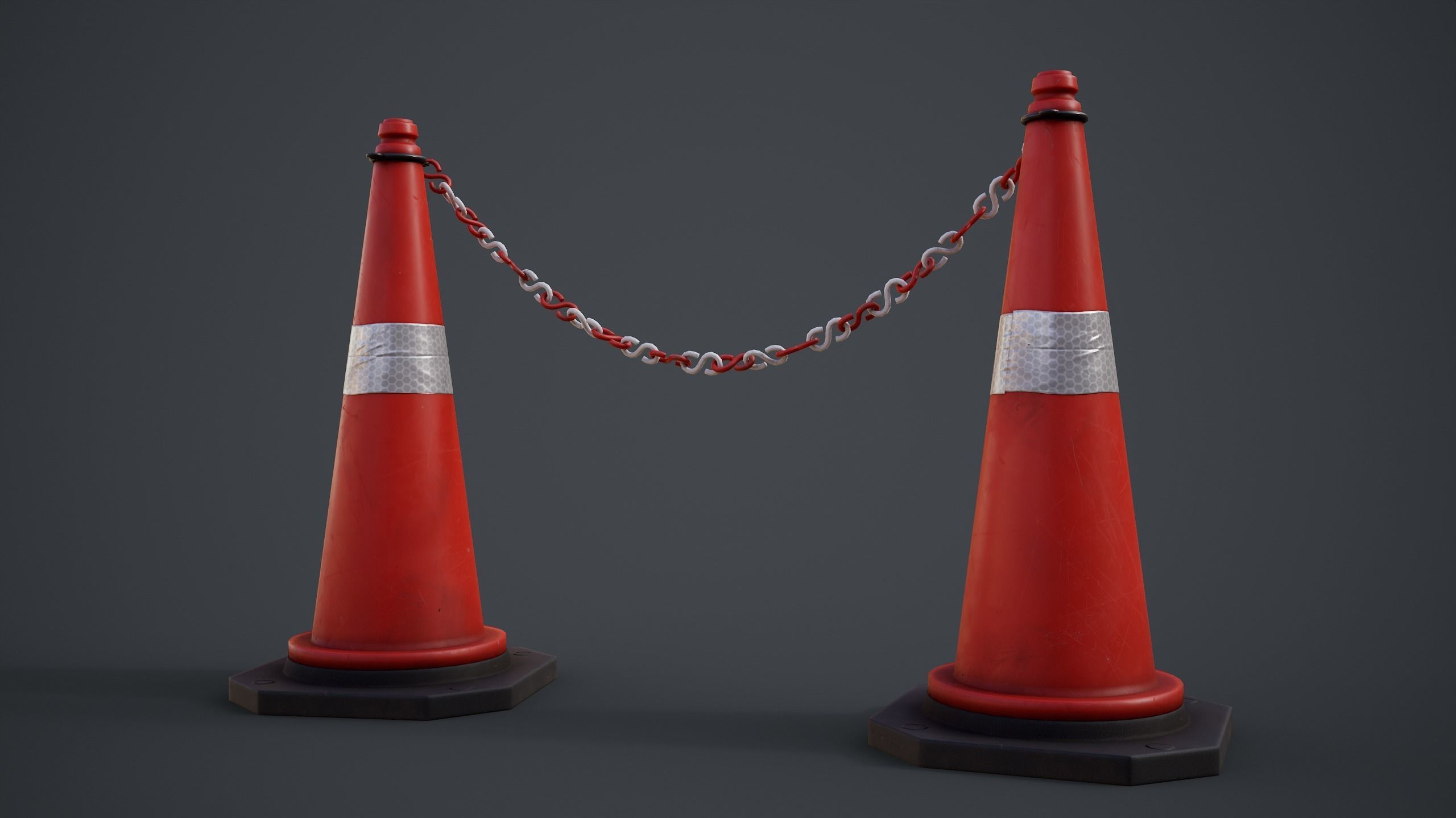 Traffic Cones Low-poly 3D model_5