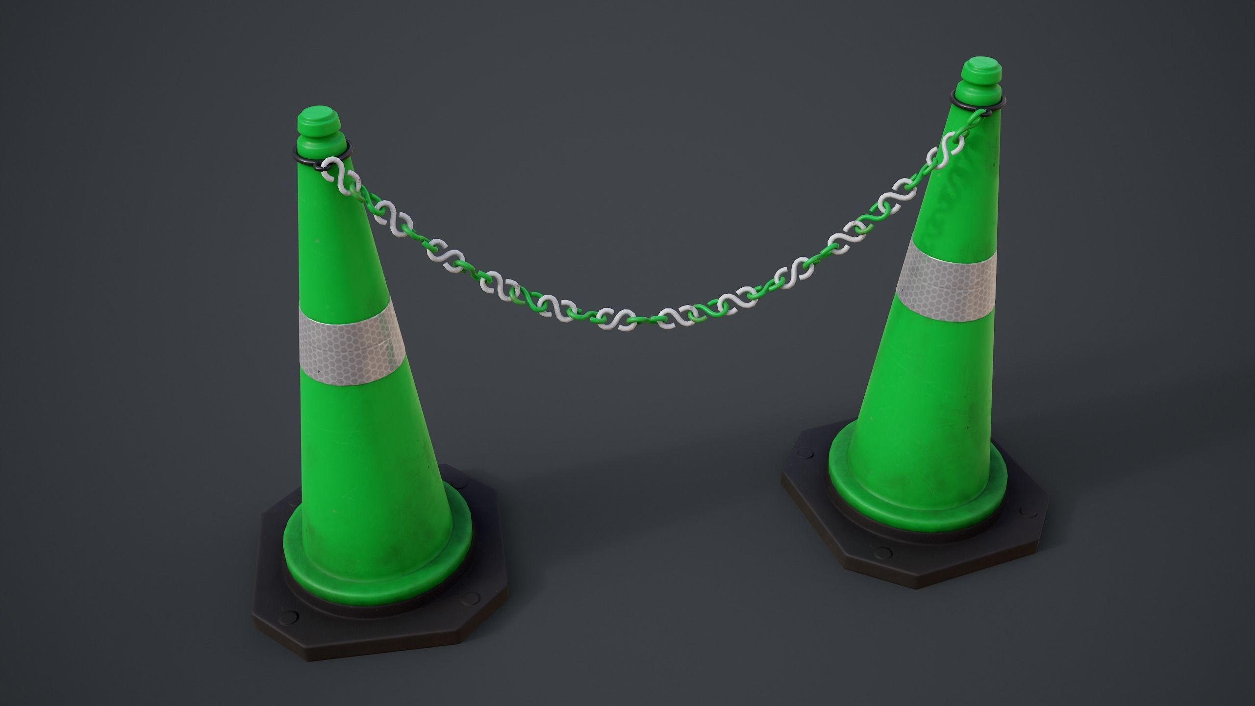 Traffic Cones Low-poly 3D model_14
