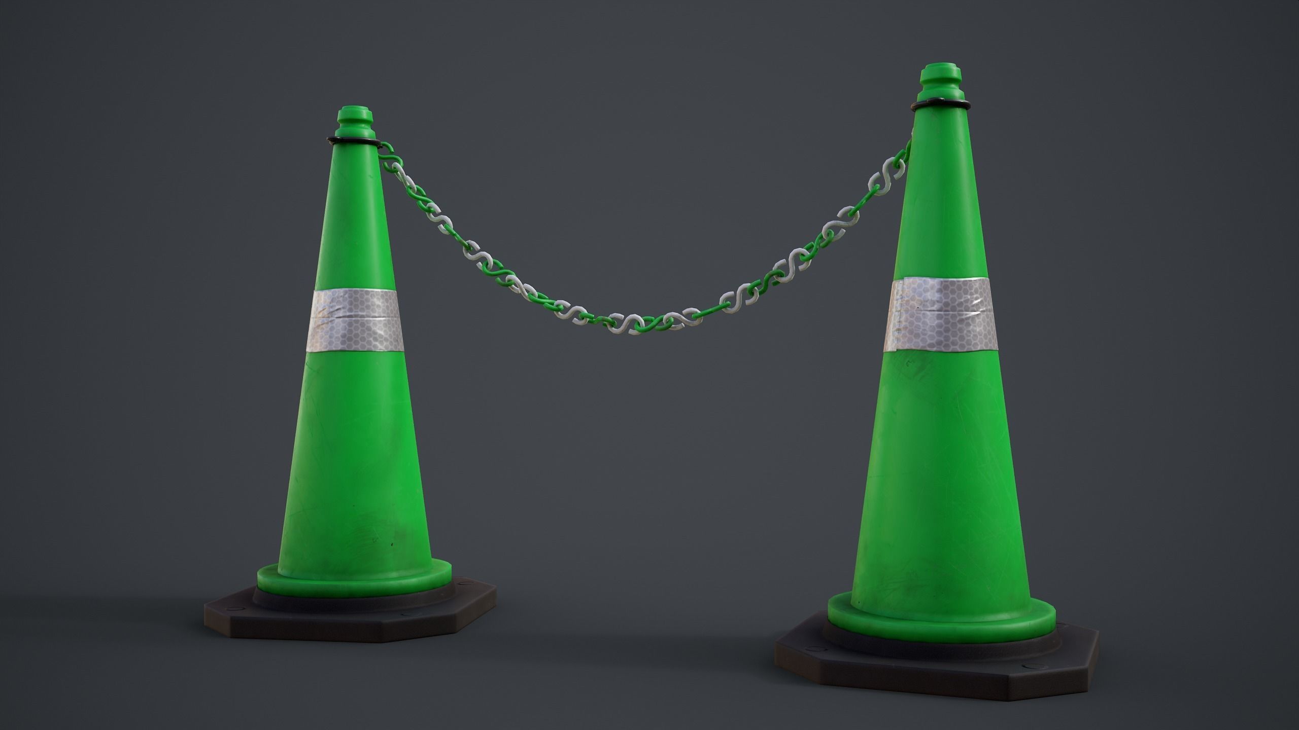 Traffic Cones Low-poly 3D model_12