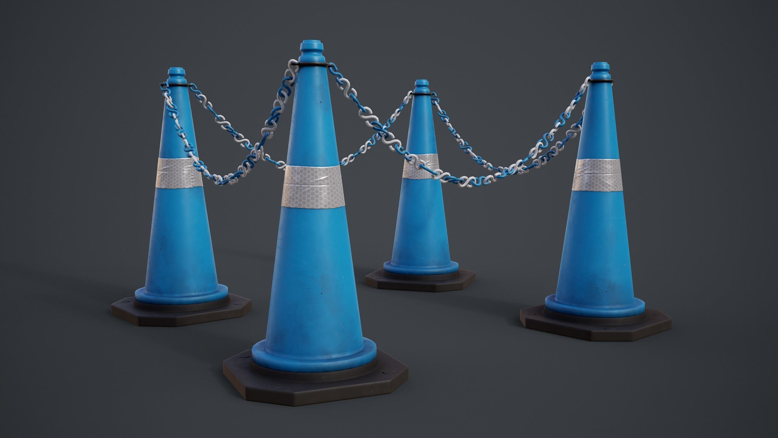 Traffic Cones Low-poly 3D model_24