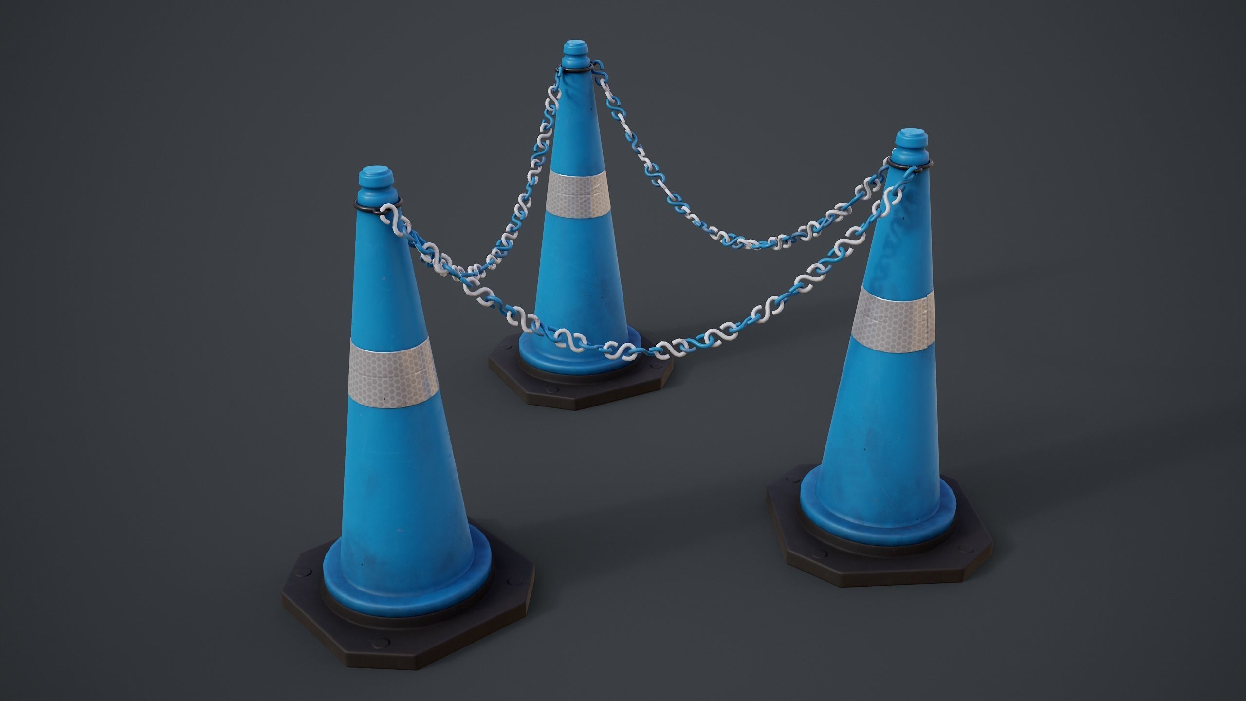 Traffic Cones Low-poly 3D model_22