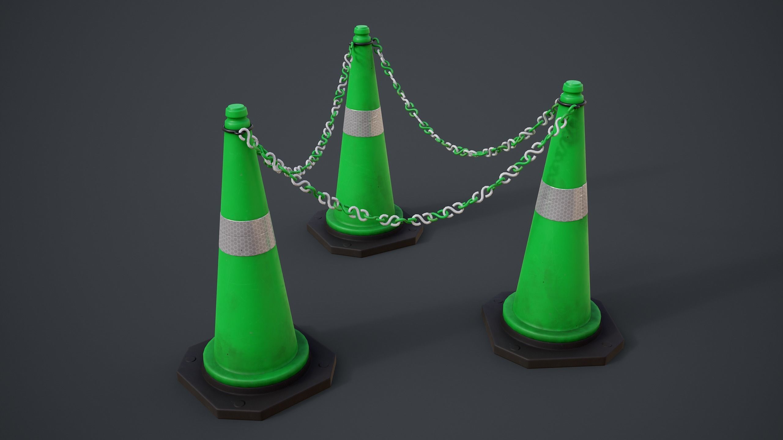 Traffic Cones Low-poly 3D model_15
