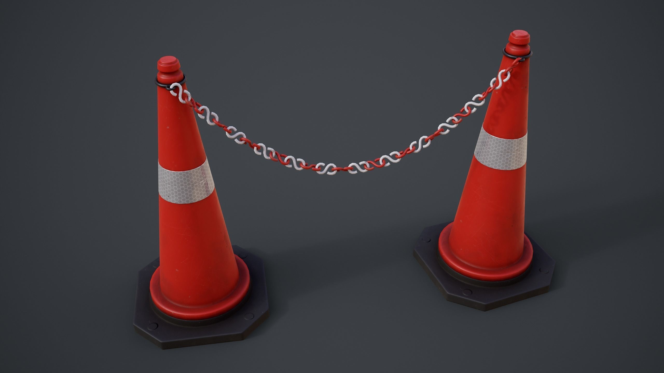 Traffic Cones Low-poly 3D model_6