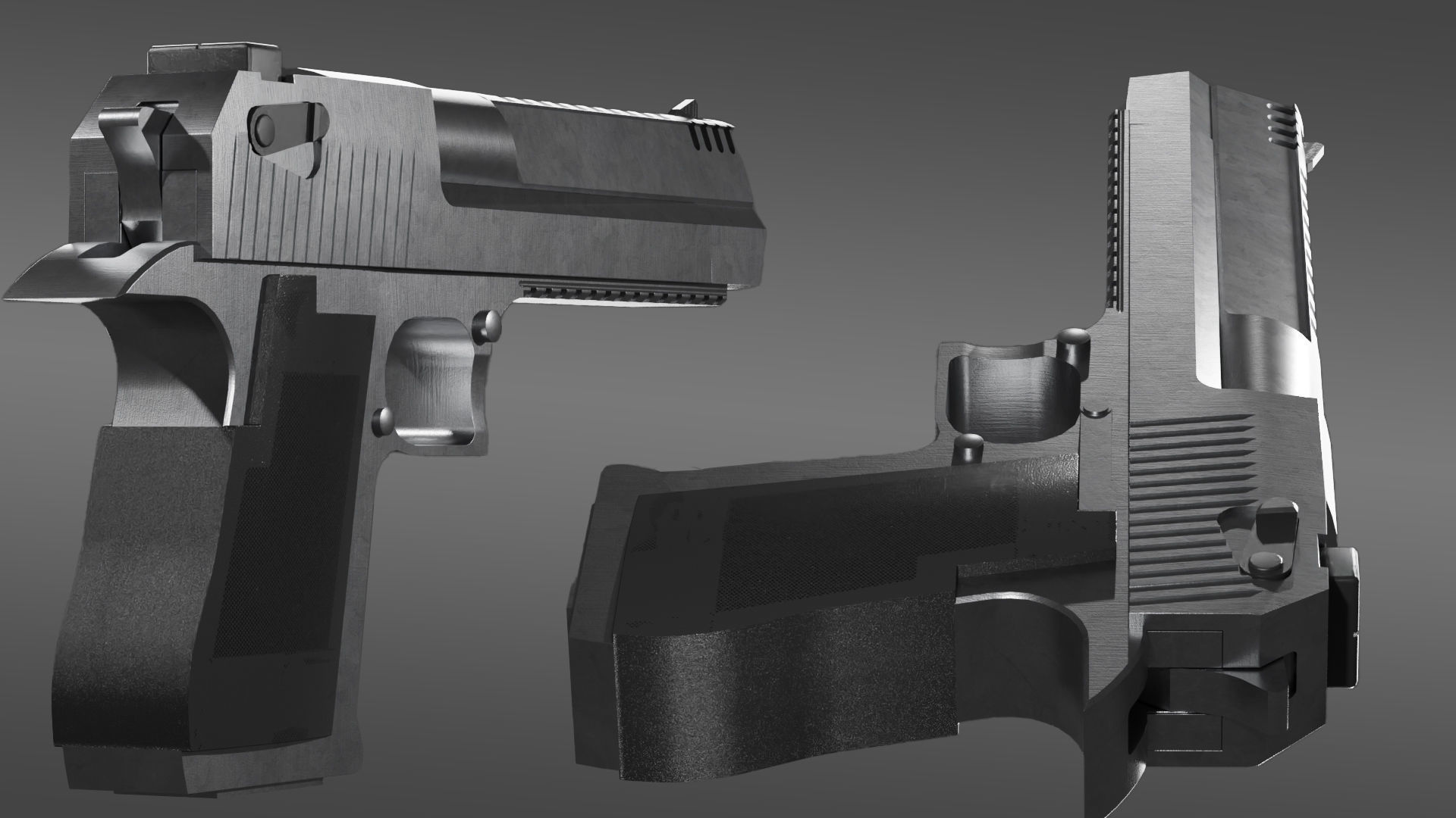 desert eagle  Low-poly 3D model_2