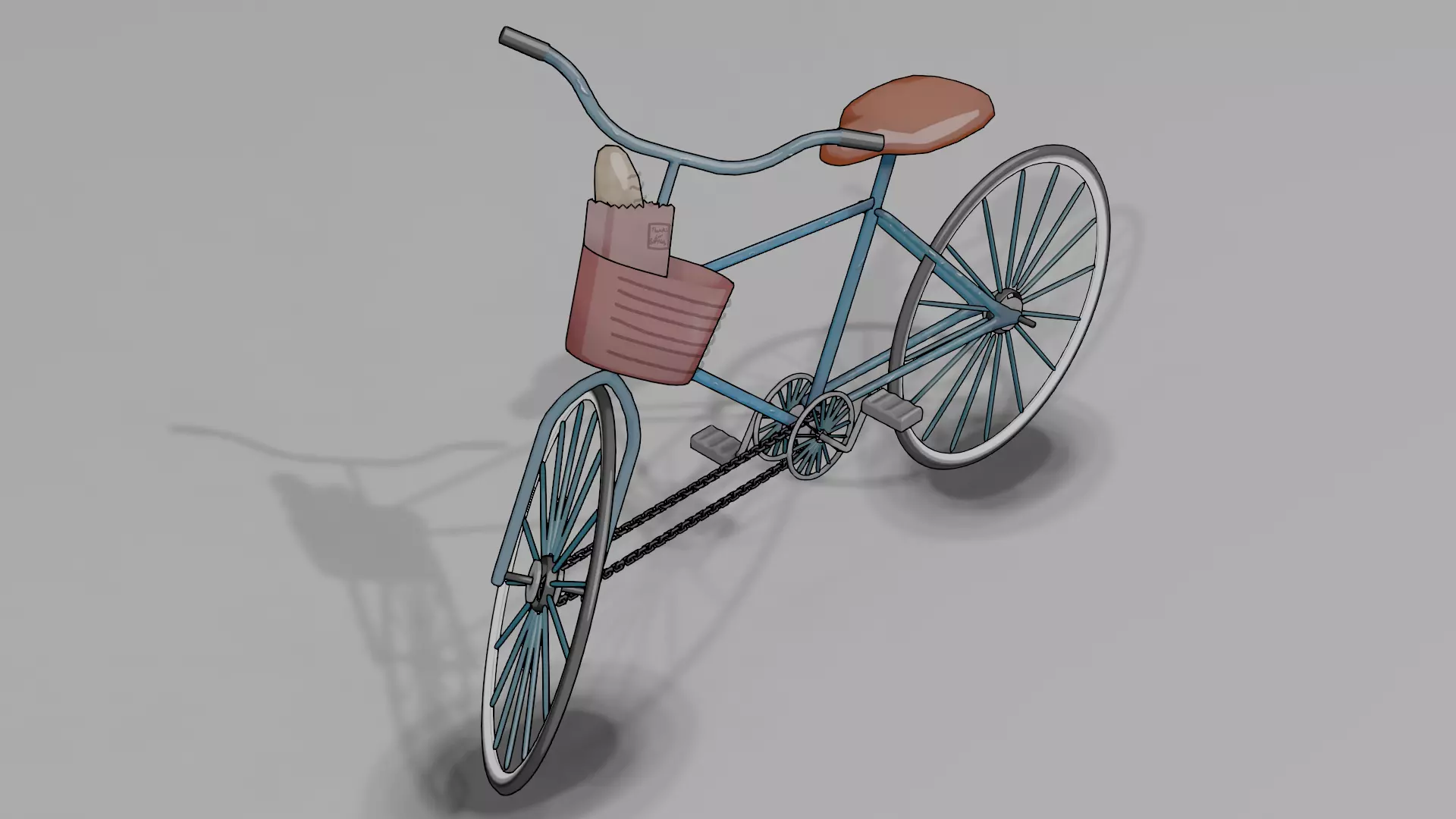 rigged bike Low-poly 3D model_0