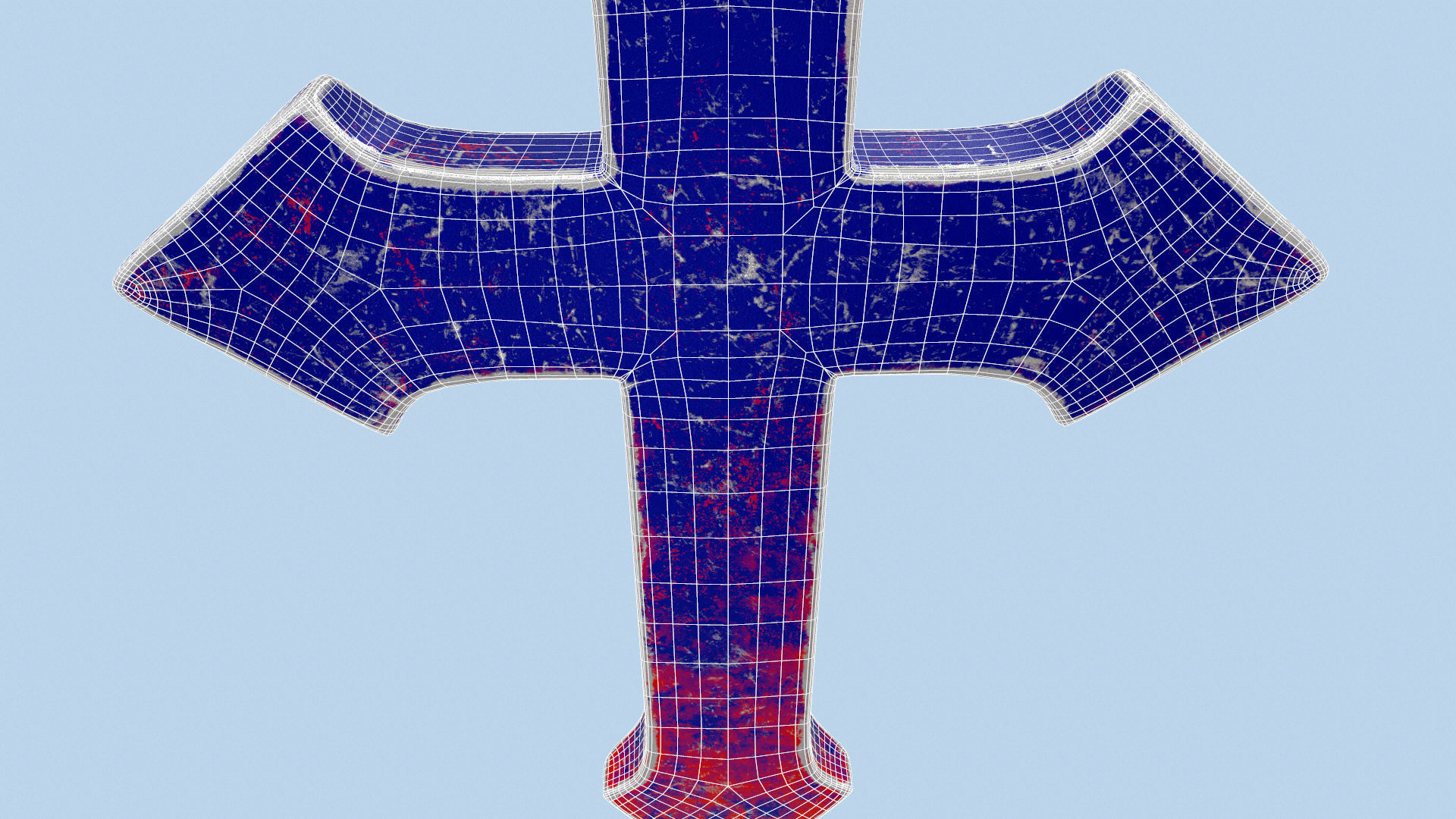 High-Poly Titanium Arrow-shaped cross 3D Model 3D model_22