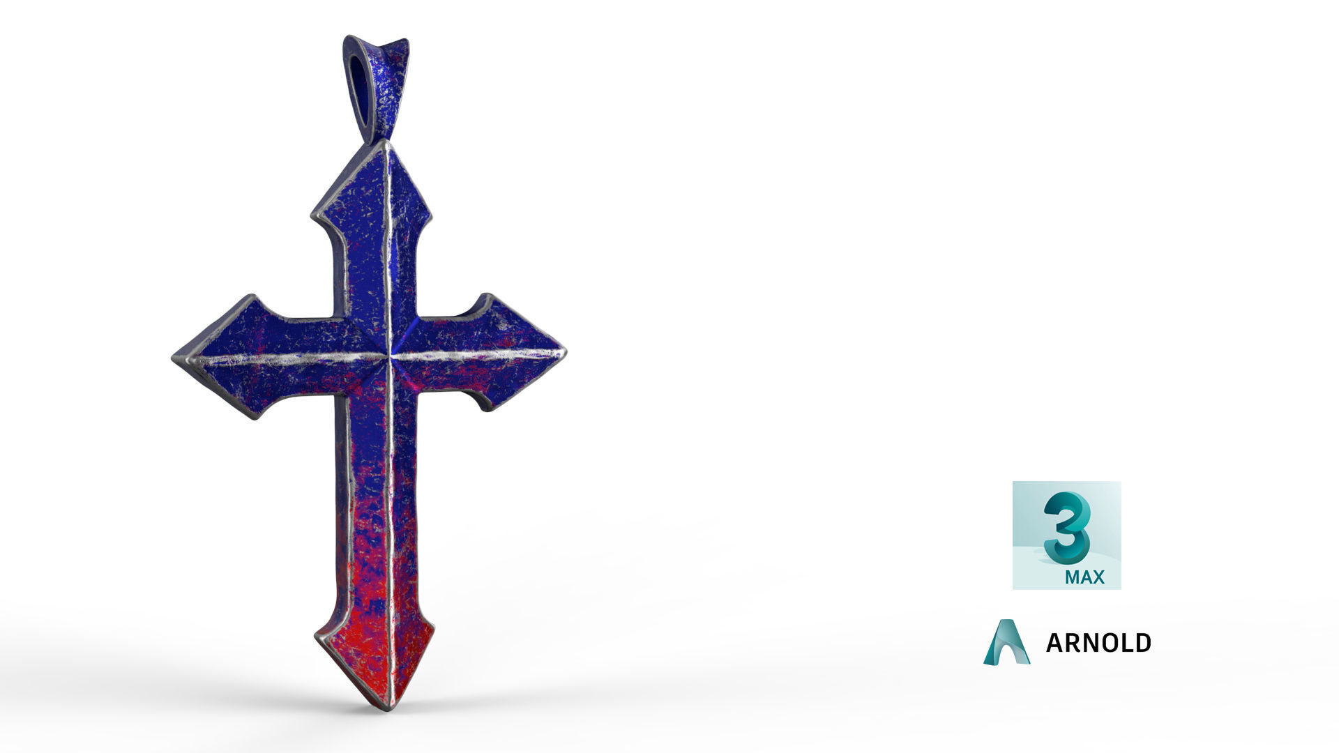 High-Poly Titanium Arrow-shaped cross 3D Model 3D model_2