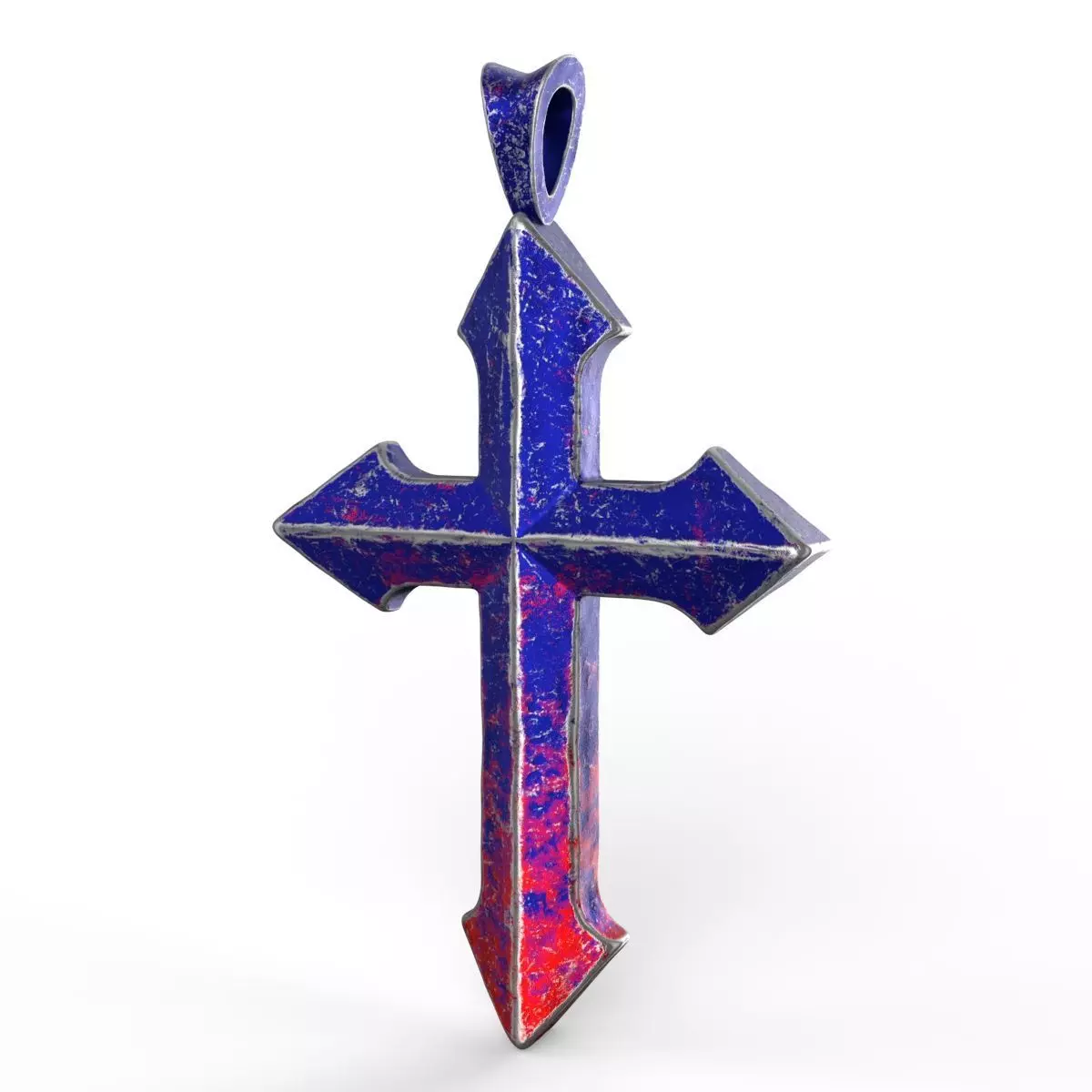 High-Poly Titanium Arrow-shaped cross 3D Model 3D model_0